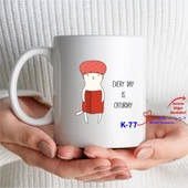 Kedili Beyaz Kupa Bardak, Hediyelik Kupa K Serisi (100 Model) - 1