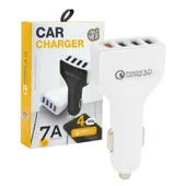 4 USB'li Hızlı Şarj Destekli Oto Çakmaklık Şarj Cihazı - 1