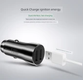 Çift USB Portlu Araç Şarjı - 12W - Beyaz (Plastik Kasa) - 8