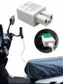 Elektrikli Motosiklet Telefon USB Şarj Aleti - 3.1A Beyaz 12-100V + Apple Kablolu - 2