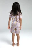 Toontoy Kız Çocuk Komple Baskılı  Düğmeli Şortlu Pijama Takım - 10