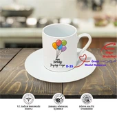 Kişiye Özel  Türk Kahve Fincanı, Doğum Günü Temalı Hediyelik Fincan D Serisi - 1