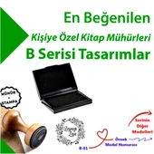 Kitap Mührü, Kitap Kaşesi, Kişiye Özel Hediyelik Mühür, İsimli Mühür B Serisi (100 Model) - 1