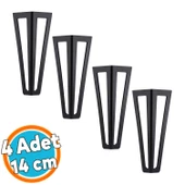Mobilya Koltuk Baza Puf Sehpa Tv Ünite Masa Ayağı Ayakları Metal Ayakları 14 Cm Siyah 4 Adet thumbnail 1