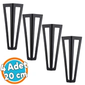 Mobilya Koltuk Baza Sehpa Kanepe Masa Ayağı Metal Ayak 20 Cm Siyah 4 Adet - 1
