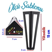 Mobilya Koltuk Baza Sehpa Kanepe Masa Ayağı Metal Ayak 20 Cm Siyah 4 Adet - 2