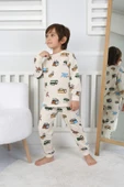 Transportation Veichle Desenli Çocuk Pijama Takımı (Alt-Üst) Bej 3-8 Yaş - 2