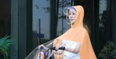 Şeffaf Motosiklet Elektrikli Bisiklet Yağmurluk Panço 4XL - Standart Elektrikli Araç - Nane Yeşili - Aynalı - 10