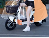 Şeffaf Motosiklet Elektrikli Bisiklet Yağmurluk Panço 4XL - Standart Elektrikli Araç - Nane Yeşili - Aynalı - 11