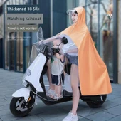 Şeffaf Motosiklet Elektrikli Bisiklet Yağmurluk Panço 3XL - Küçük Elektrikli Bisiklet - Nane Yeşili - Aynasız - 2