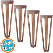 Mobilya Koltuk Konsol Tv Ünite Masa Ayağı Metal Ayakları 20 Cm Antik Bakır 4 Adet thumbnail 1