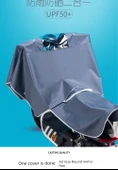 E-Bike Motosiklet Güneşliği Yağmur Koruyucu - Mavi (Aynalı) - 7