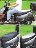 Suzuki Tiger shark VX125 Siyah Kare Güneşlik Deri Minder Kılıfı - 5