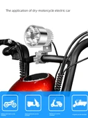 12V Motosiklet LED Far Yüksek Güçlü Altı LED 30W Sabit Parlak - Siyah - 6