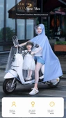Elektrikli Araba Yağmurluğu - Anne Çocuk - 3XL - Kalınlaştırılmış - Üç Pembe - 8