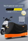 Elektrikli Araba Motosiklet Örtüsü - Q Serisi Siyah Turuncu - S Beden - 7