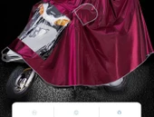 5XL Tek Katmanlı Lacivert Elektrikli Motosiklet Yağmurluğu - Ayaklıklı - 8