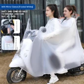 Elektrikli Motosiklet Yağmurluğu - Çift Kişilik - Gün Batımı Turuncusu - 5XL - Aynalı ve Göstergeli - 3