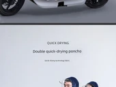 Elektrikli Motosiklet Yağmurluk Panço - 4XL - Mavi - Çift Katmanlı - 8