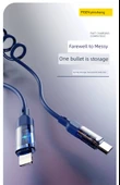 Apple 15/16 Serisi Dirsek USB Yaylı Motosiklet Data Kablosu - 0.35m - Siyah - 5