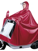 Elektrikli Motosiklet Yağmurluk Panço - 4XL - Lacivert - Çift Katmanlı - 5