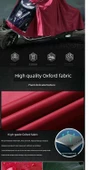 Oxford Kumaş Elektrikli Araç Motosiklet Yağmurluk Panço 9XL - Orta/Büyük Boy Araç - Kalın Oxford - Tek Katmanlı Kızıl - 6