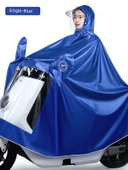 Elektrikli Motosiklet Yağmurluk Panço - 4XL - Siyah - Çift Katmanlı - 3
