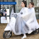 Elektrikli Motosiklet Yağmurluğu - Çift Kişilik - Avrupa Mavisi - 5XL - Aynalı - 4