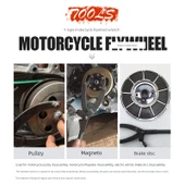 Y Volan Sabitleme Klipsi Anahtarı - Motosiklet Scooter Kayış Plakası Sökme Aparatı - Buzlu Stil - 3