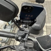 Motosiklet Telefon Tutucu - Metal Klips + Vidalı Elastik Klips - 3