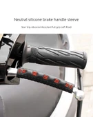 Motosiklet Elektrikli Araba Fren Kolu Kılıfı - Silikon Siyah-Kırmızı - 7