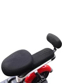 Nötr 3D Mavi Yuvarlak Başlıklı Motosiklet Scooter Katlanır Bisiklet Arka Koltuk Kılıfı - 6