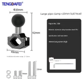 Motosiklet Telefon Tutucu - Büyük Boru Kelepçeli +20mm Bilye Başlıklı - S88 - 1