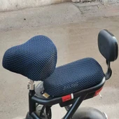 3D Mavi Sivri Başlıklı Motosiklet Scooter Katlanır Bisiklet Arka Koltuk Kılıfı - 1