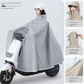 Motosiklet Yağmurluk Panço 4XL - Açık Gri - Oxford Kumaş - 1
