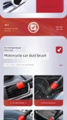 Motosiklet Motor Temizleme Fırçası - 5 Parça Yumuşak Temizleme Fırçası Seti + İki Süet Bez - 11