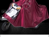 Elektrikli Motosiklet Yağmurluğu - Oxford Kumaş - XXXXL - Tek Kişilik - Bordo - 9