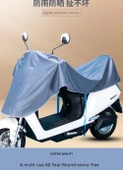 Aynalı Motosiklet Yağmur Güneş Koruma Örtüsü - 5XL - Koyu Gri - Orta Boy - 7