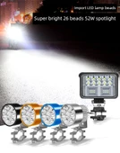 Motosiklet LED Yardımcı Far - 9 LED - Altın Renk - 36W - 3
