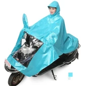 Motosiklet Elektrikli Araba Yağmurluğu - 4XL - Normal Göl Mavisi - 1