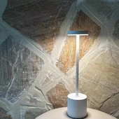 USB Şarjlı LED Bar Masa Lambası - Dokunmatik Dimlenebilir I-Şekilli - Siyah - 9