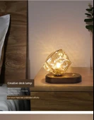Retro İskandinav Buz Küpü Masa Lambası - Amber +7W Beyaz Işık (Model 2) - 7