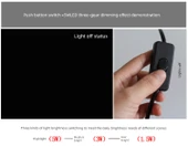 Ahşap Komodin Lamba - Turuncu Kenevir Abajur - 3W LED - 10
