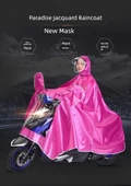 Motosiklet Elektrikli Araba Yağmurluğu - 4XL - Normal Gül Kırmızısı - 8