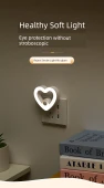 Romantik Kalp LED Gece Lambası - 3 Kademeli - 1 Beyaz Kalp - 10