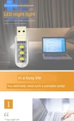 Mini Taşınabilir LED Masa Lambası - 2 Çift Taraflı LED Beyaz Işık + USB Xiaomi Lamba - 4