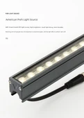 LED Duvar Yıkama Armatürü - 24V 12W - Ek Yersiz - Yeşil - 7