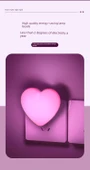 LED Kalp Gece Lambası - Pembe Işık - 2'li Set - 11