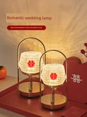 Kristal Başucu Lambası - Eliptik Halka Dokunmatik Üç Renkli + Şarjlı Fişli Çift Amaçlı + Fiş - 2