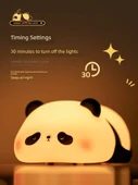 Bebek Odası Panda Gece Lambası - 2'li Paket Dokunmatik Panda ve Dikenli Panda - 5